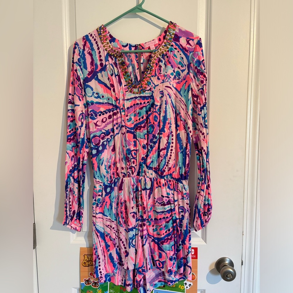 Medium Lilly Pulitzer Pink Beaded Romper
